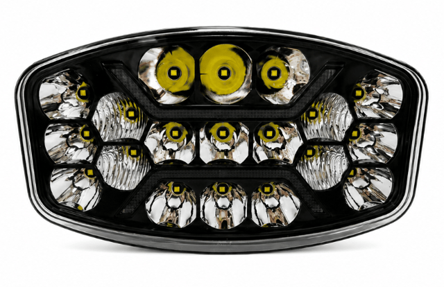 Proiector led auto dreptunghiular de 9 inch Off Road camion alb galben 12V 24V 19 LED